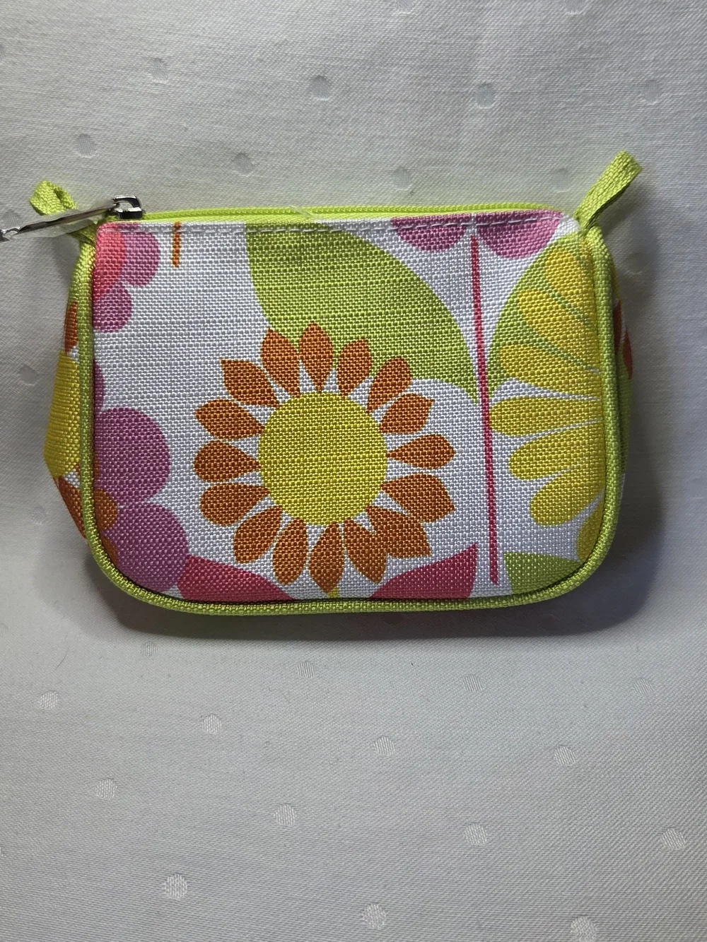 Clinique Floral Cosmetic Pouch in Lime Green, Pink & Orange